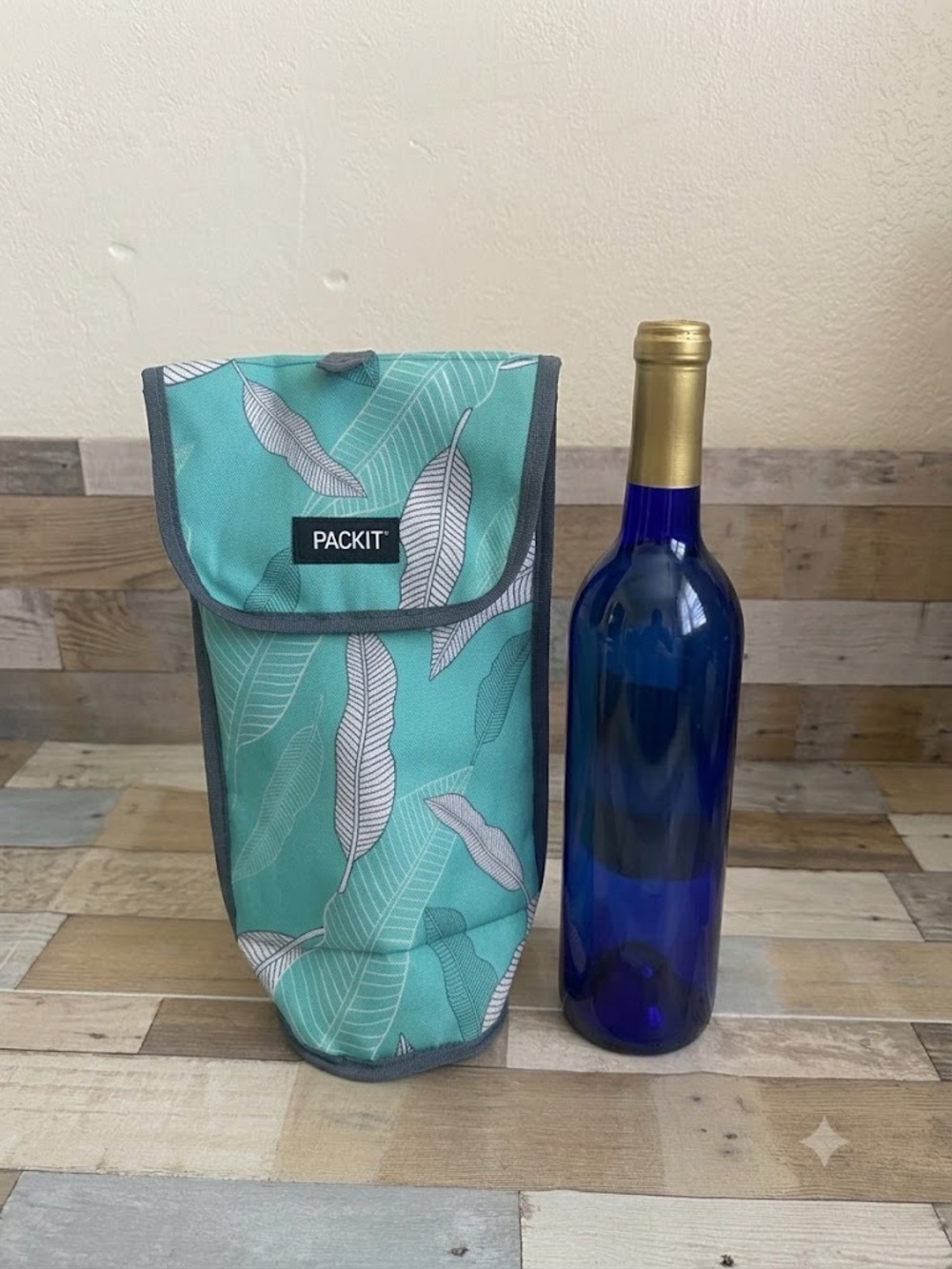 PackIt Teal Leaf Insulated Bottle Cooler